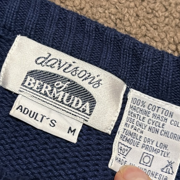 Vintage Nautical Vibes Crew Neck Cotton Sweater-Sz Adult M-Blue-EUC - Picture 14 of 16